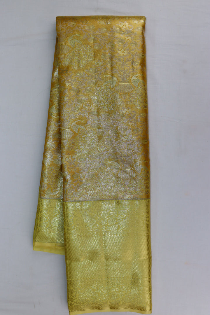 Traditional Yellow Kanjipuram Saree