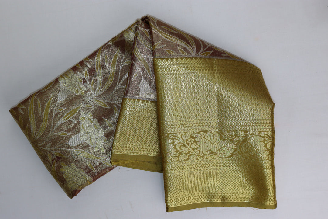 Timeless Olive Green Kanjipuram Saree