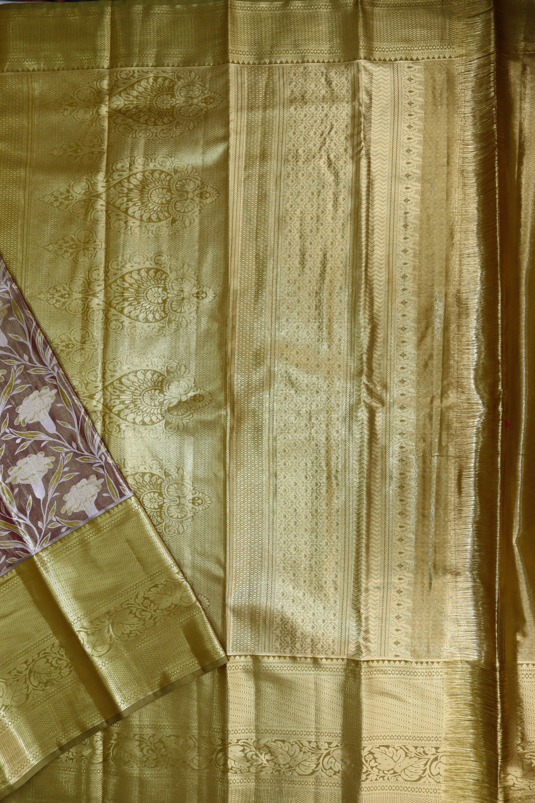 Timeless Olive Green Kanjipuram Saree