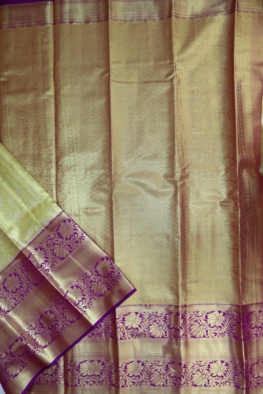 Classic Lemon Yellow Kanjipuram Saree