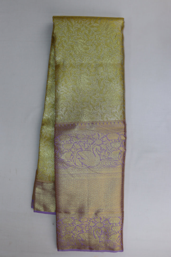 Classic Light Yellow Kanjipuram Saree