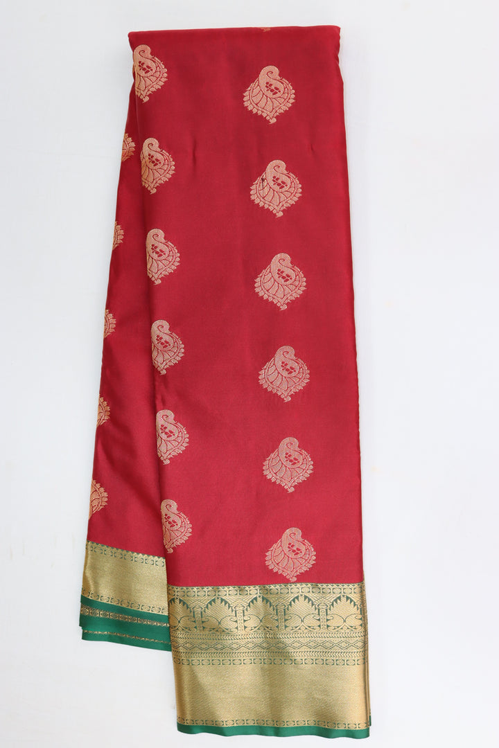 Royal Pinkish Red Kanjipuram Saree