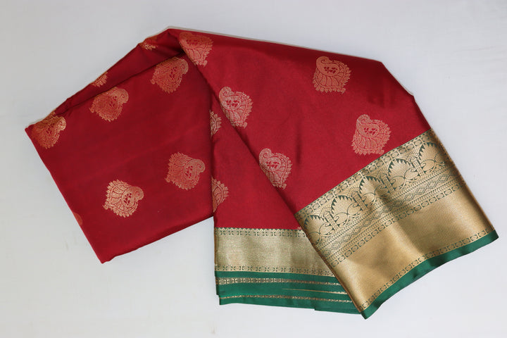 Royal Pinkish Red Kanjipuram Saree