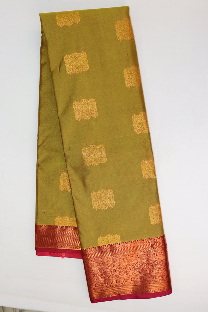 Opulent Olive Green Kanjipuram Saree