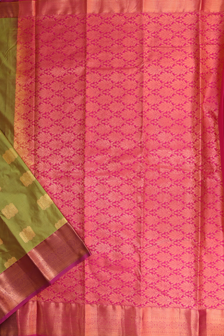 Opulent Olive Green Kanjipuram Saree