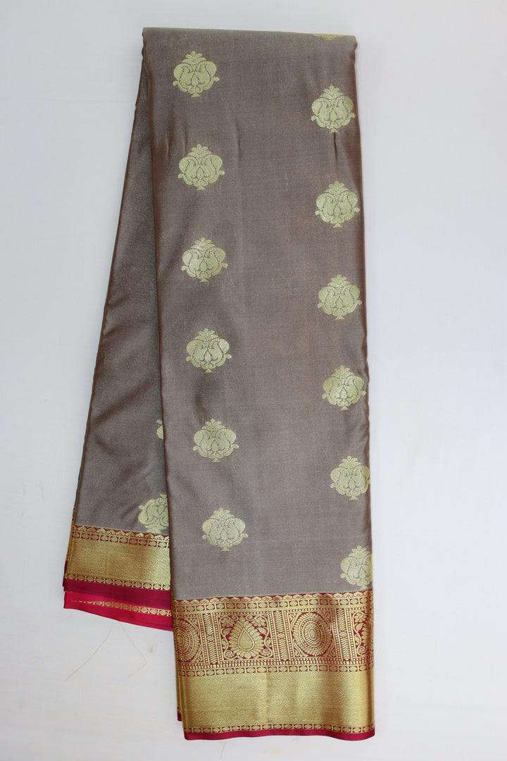 Exquisite Light Brown Kanjipuram Saree