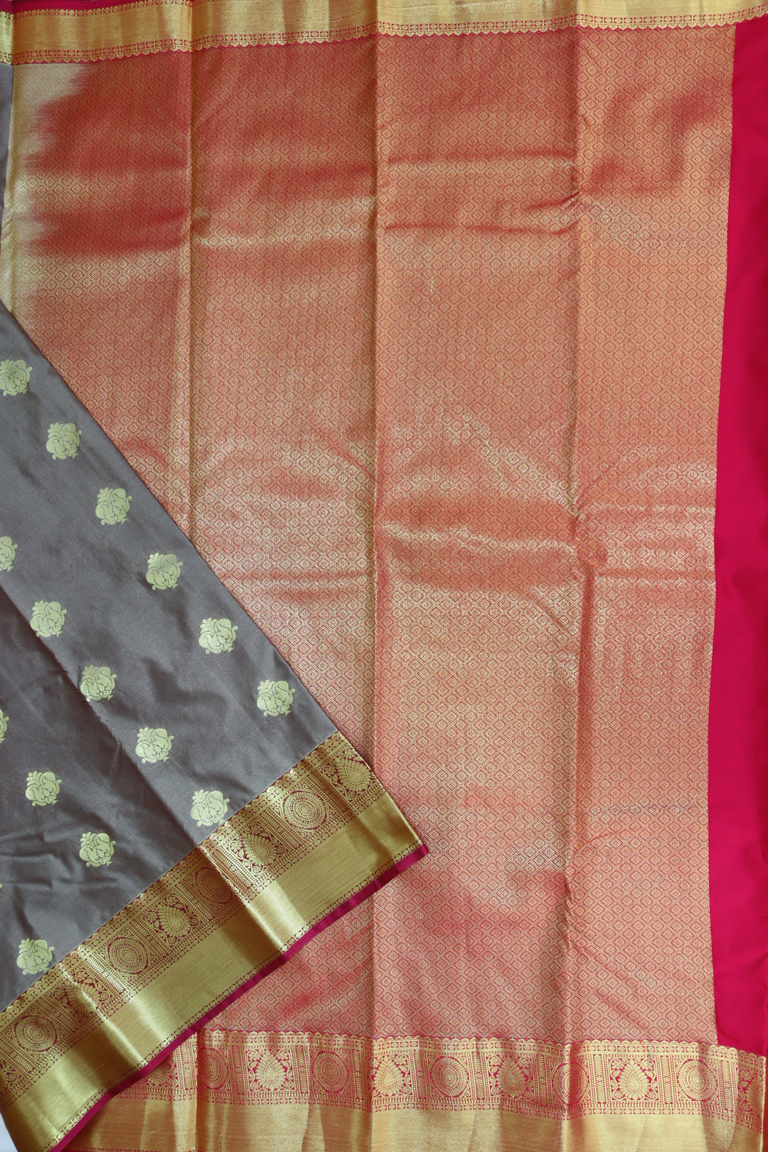 Exquisite Light Brown Kanjipuram Saree