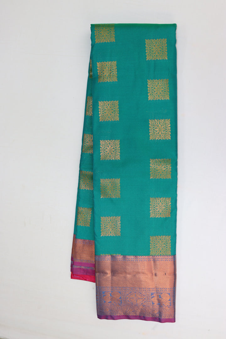 Elegant Teal Green Kanjipuram Saree