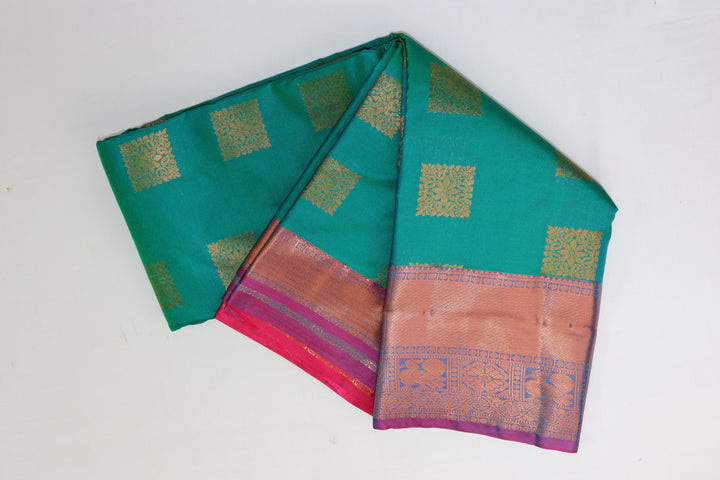 Elegant Teal Green Kanjipuram Saree