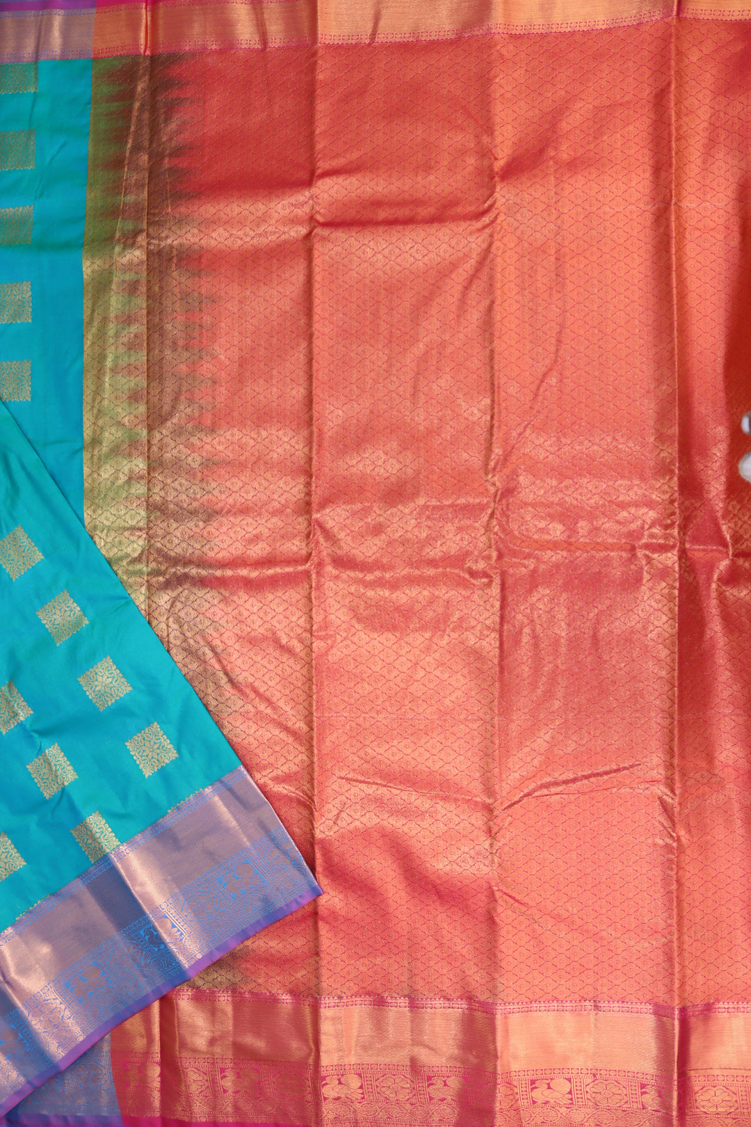 Elegant Teal Green Kanjipuram Saree