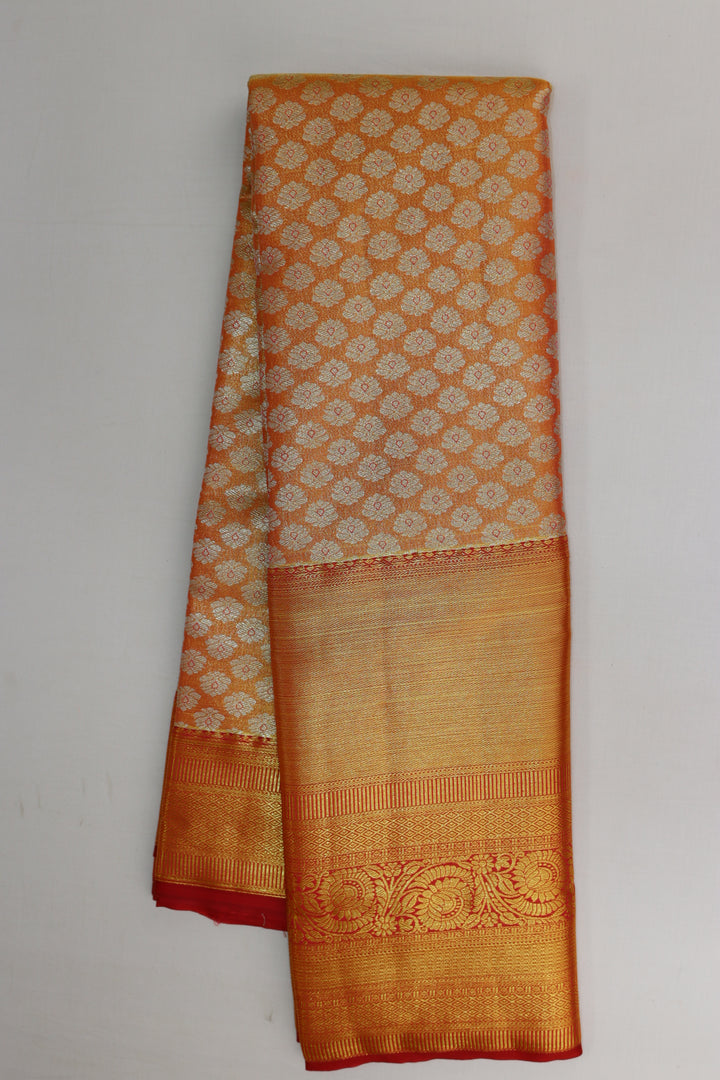 Luxurious Orange Kanjipuram Saree