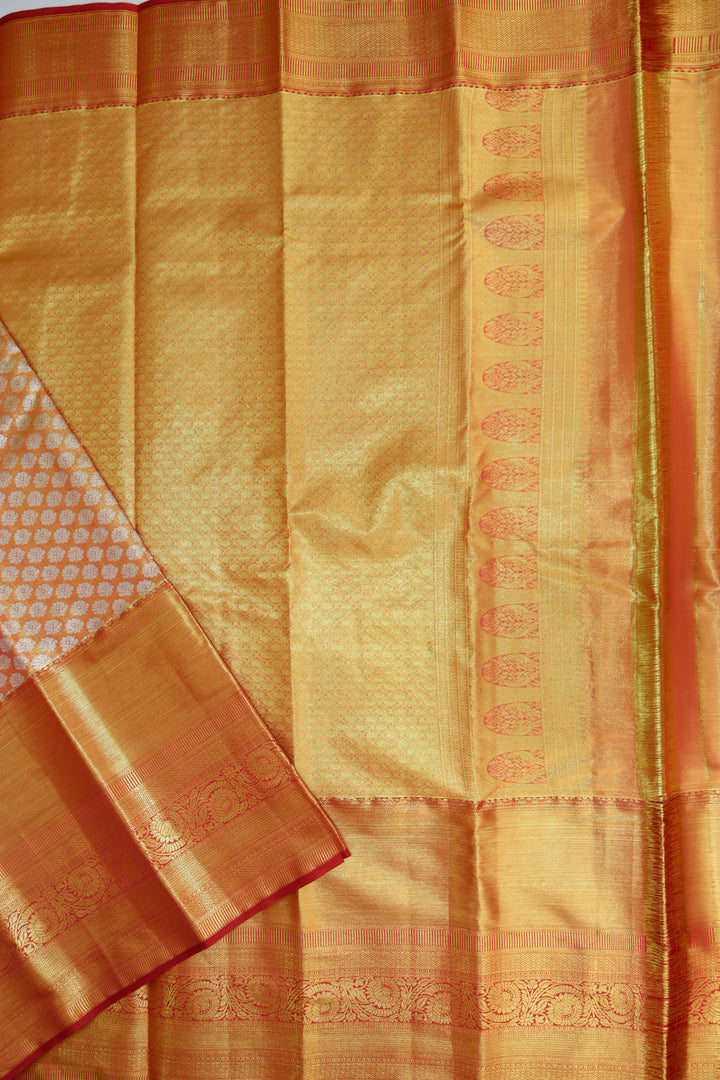 Luxurious Orange Kanjipuram Saree