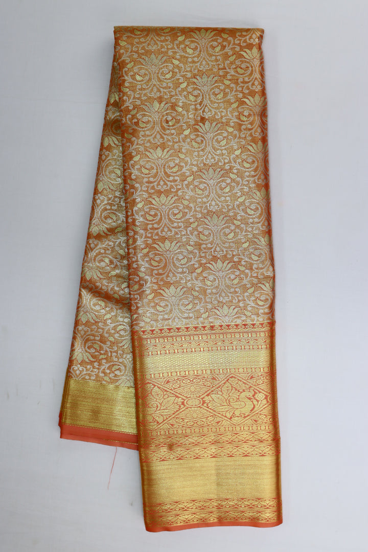 Mesmerizing Orange Kanjipuram Saree