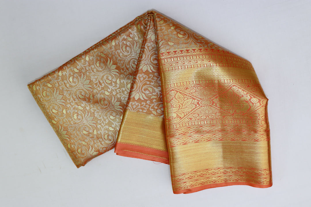 Mesmerizing Orange Kanjipuram Saree