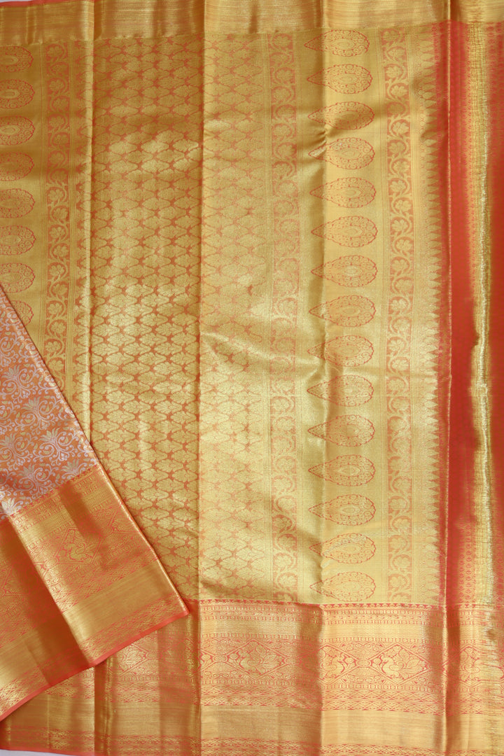 Mesmerizing Orange Kanjipuram Saree