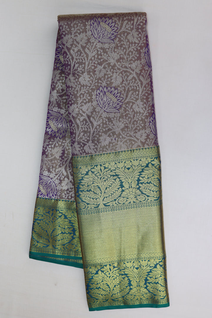 Luxurious Light Lavender Kanjipuram Saree