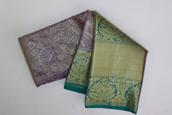 Luxurious Light Lavender Kanjipuram Saree