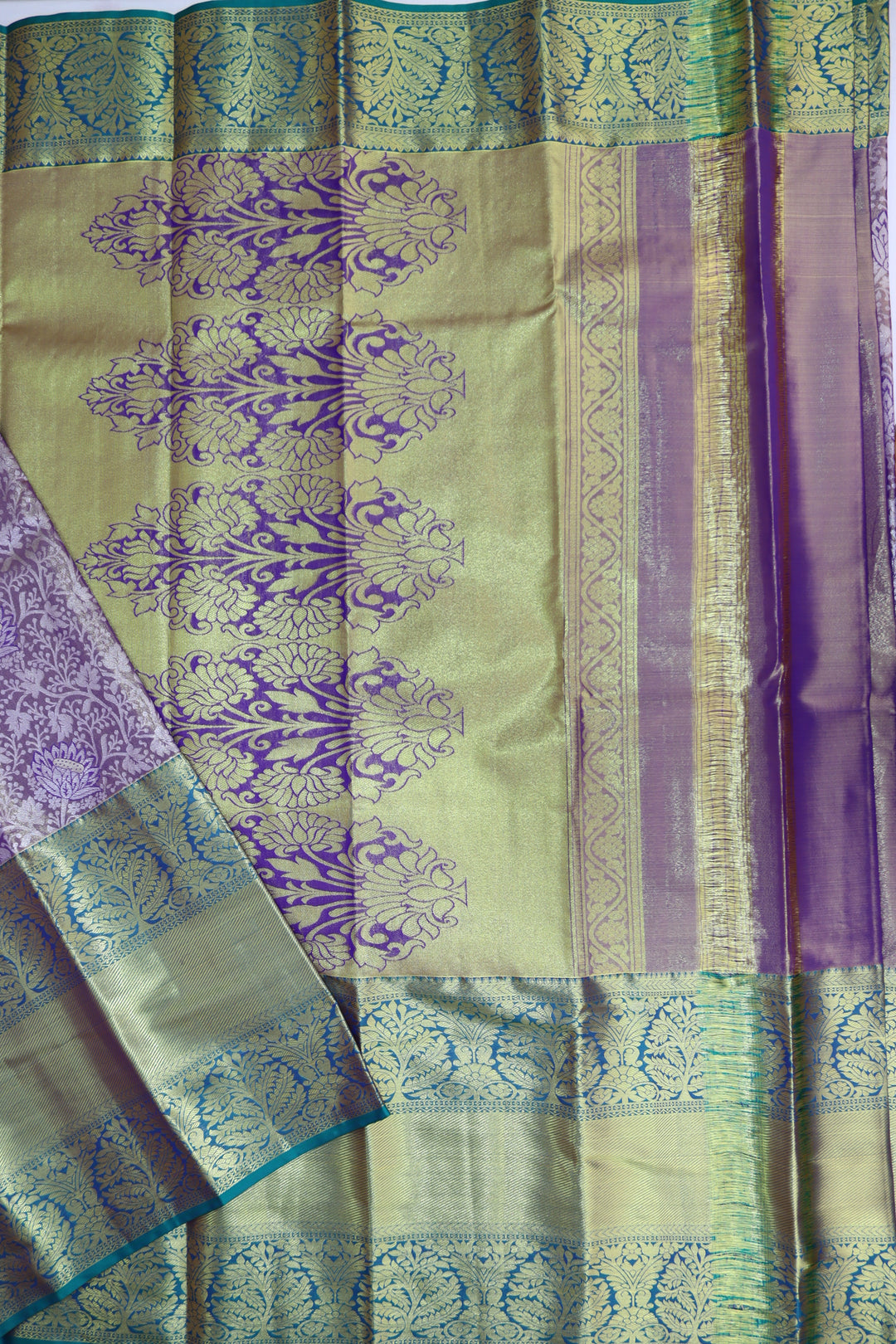 Luxurious Light Lavender Kanjipuram Saree