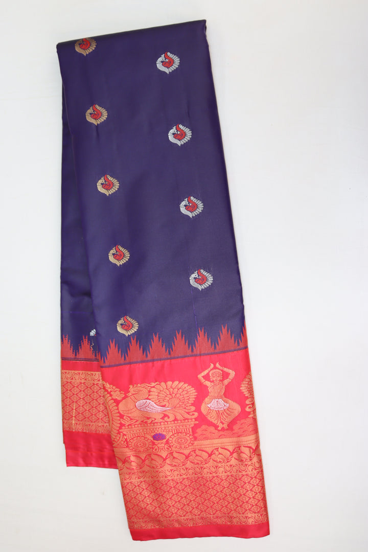 Stunning Violet Kanjipuram Saree