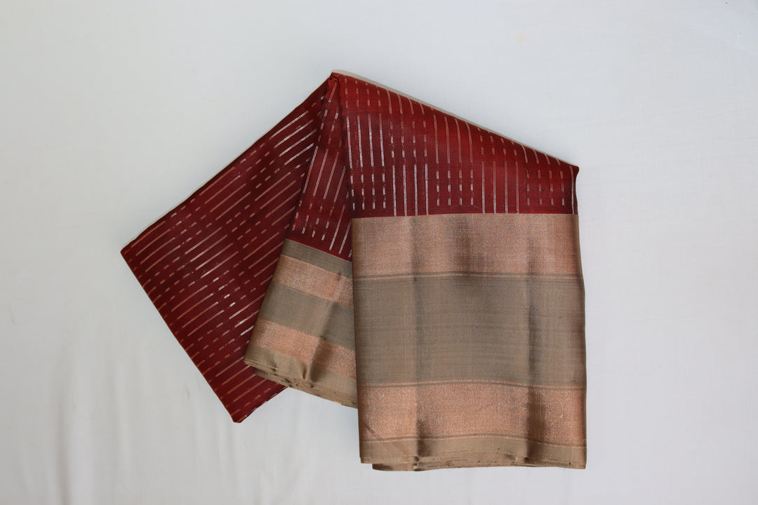 Rich Marron Red Kanjipuram Saree