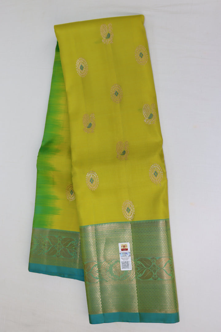 Mesmerizing Lemon Yellow Pure Kanjipuram Saree