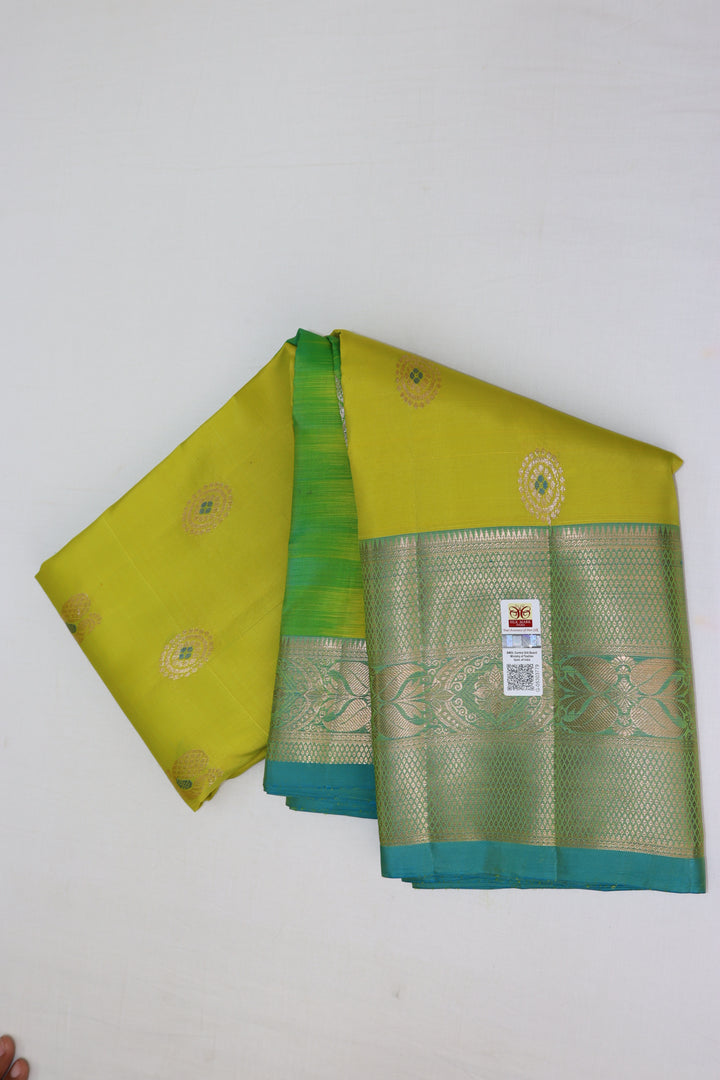 Mesmerizing Lemon Yellow Pure Kanjipuram Saree