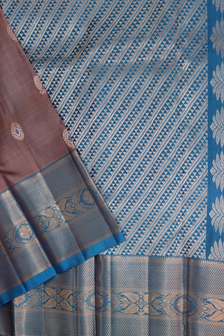 Mesmerizing Chacolate Brown Pure Kanjipuram Saree