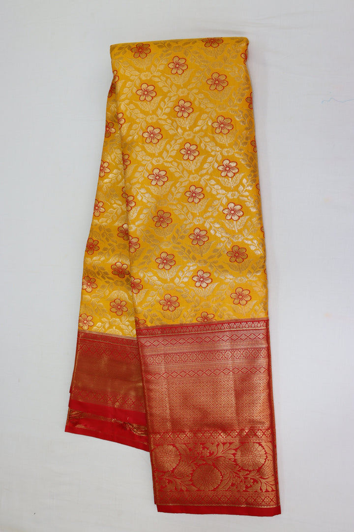 Stunning Yellow Kanjipuram Saree