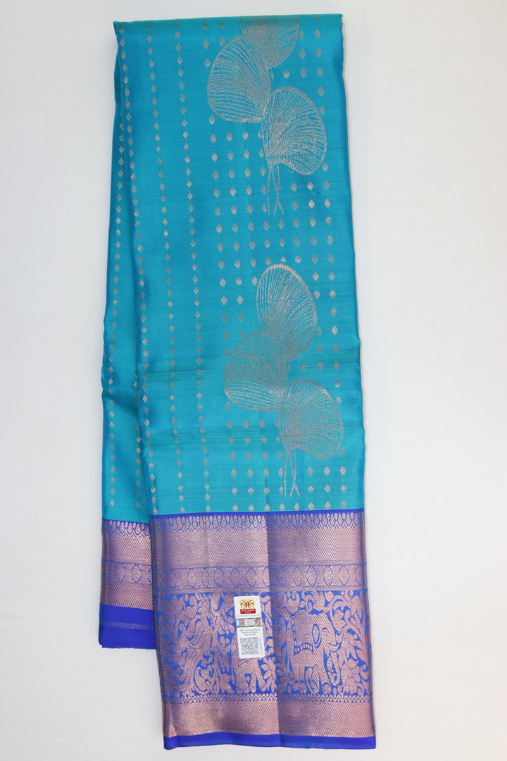 Radiant Blue Pure Kanjipuram Saree