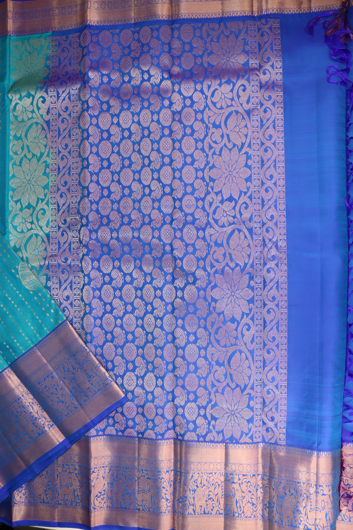 Radiant Blue Pure Kanjipuram Saree