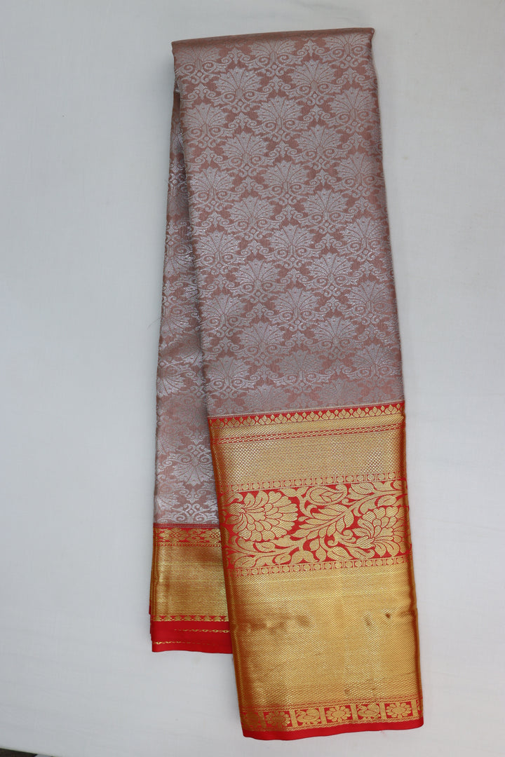 Enchanting Light Chacolate Kanjipuram Saree