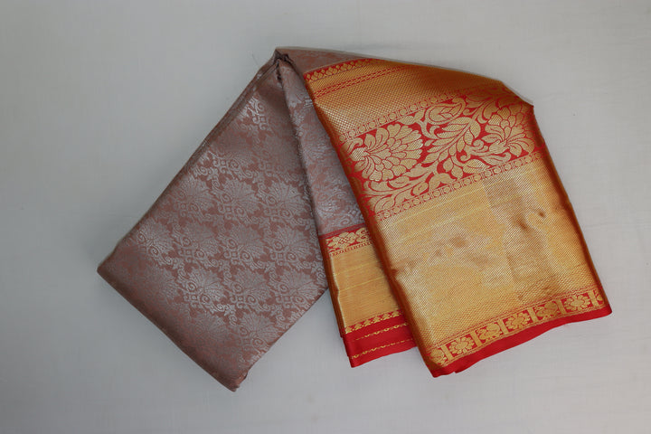 Enchanting Light Chacolate Kanjipuram Saree