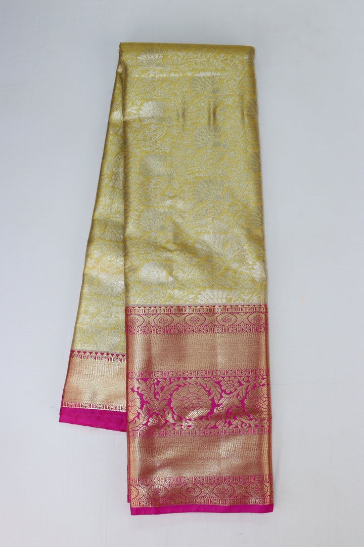 Opulent Yellow Tissue Kanjipuram Saree