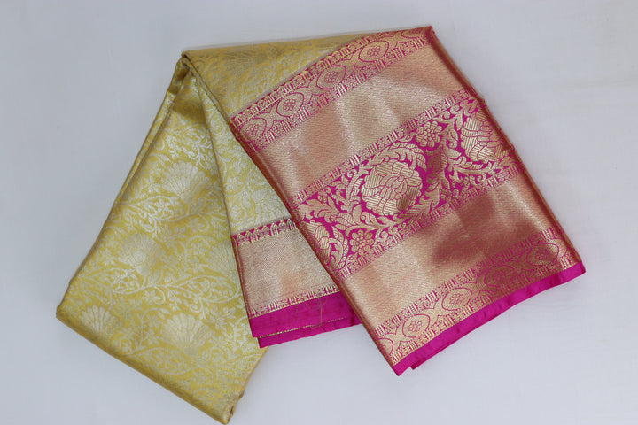 Opulent Yellow Tissue Kanjipuram Saree