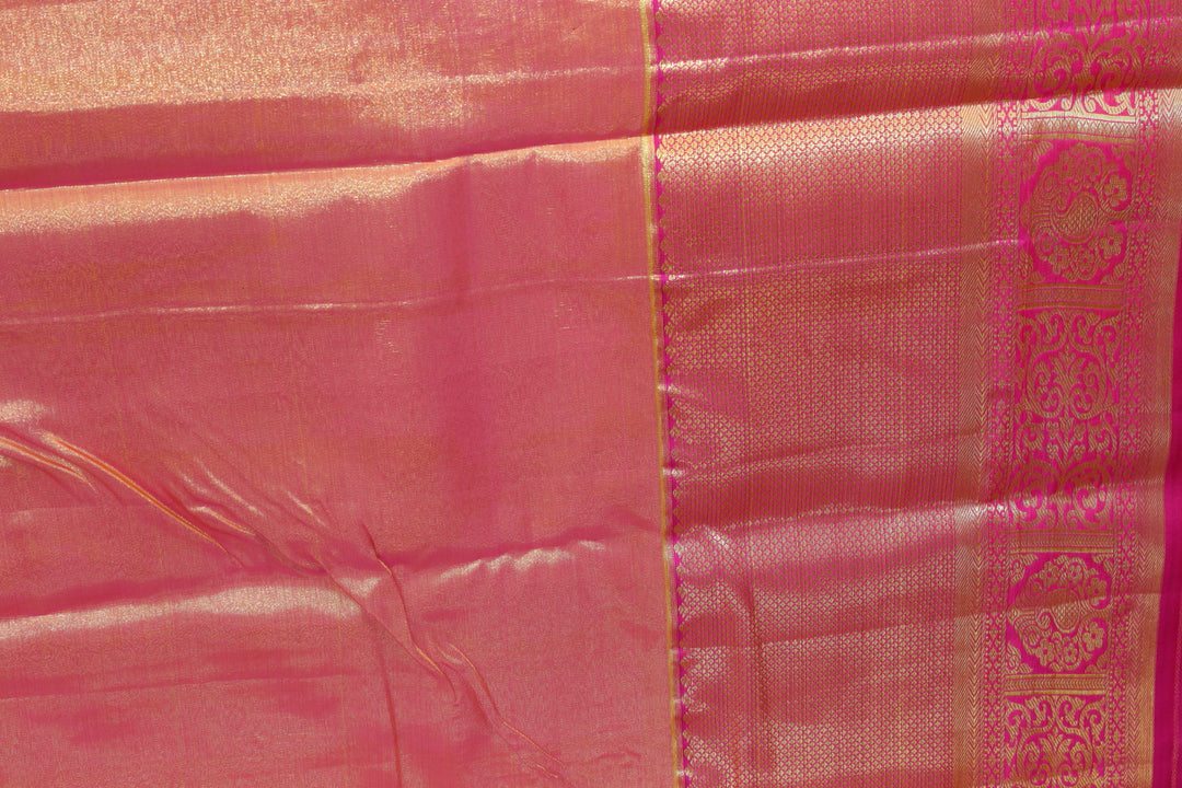 Trendy Peach Kanjipuram Saree