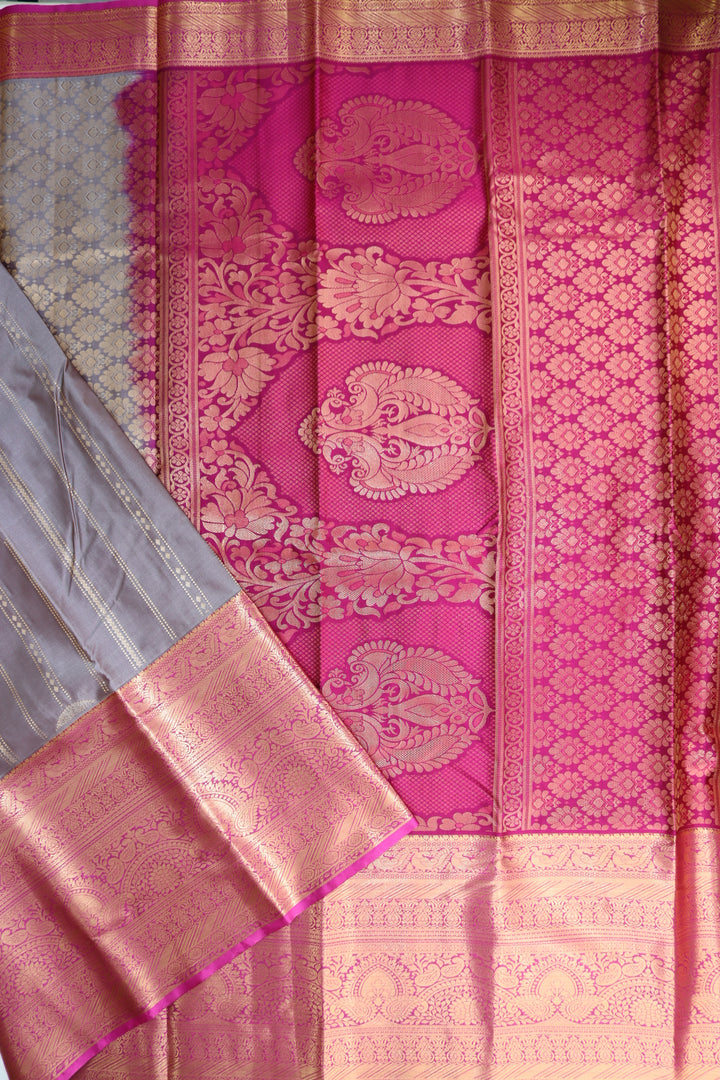 Regal Grey  Kanjipuram Saree