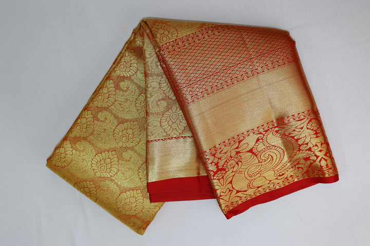 Classic Orange Tissue Kanjipuram Saree