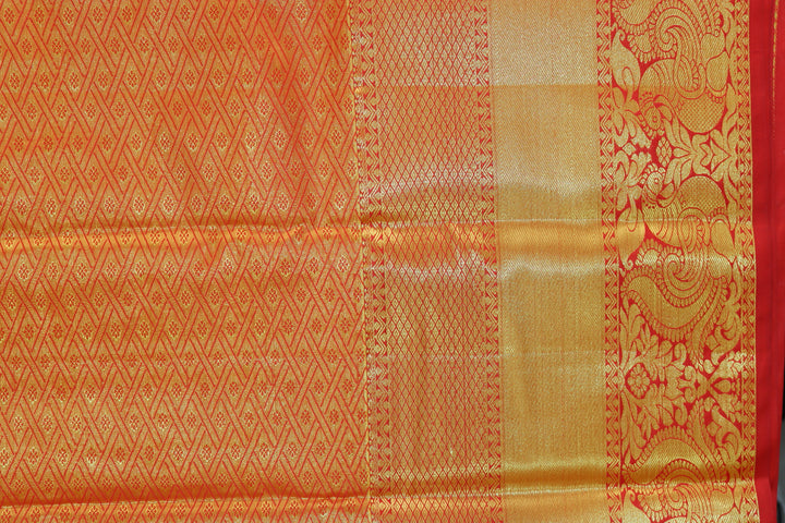 Classic Orange Tissue Kanjipuram Saree