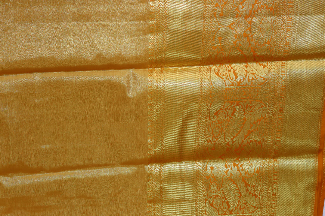 Classic Golden Yellow Tissue Kanjipuram Saree