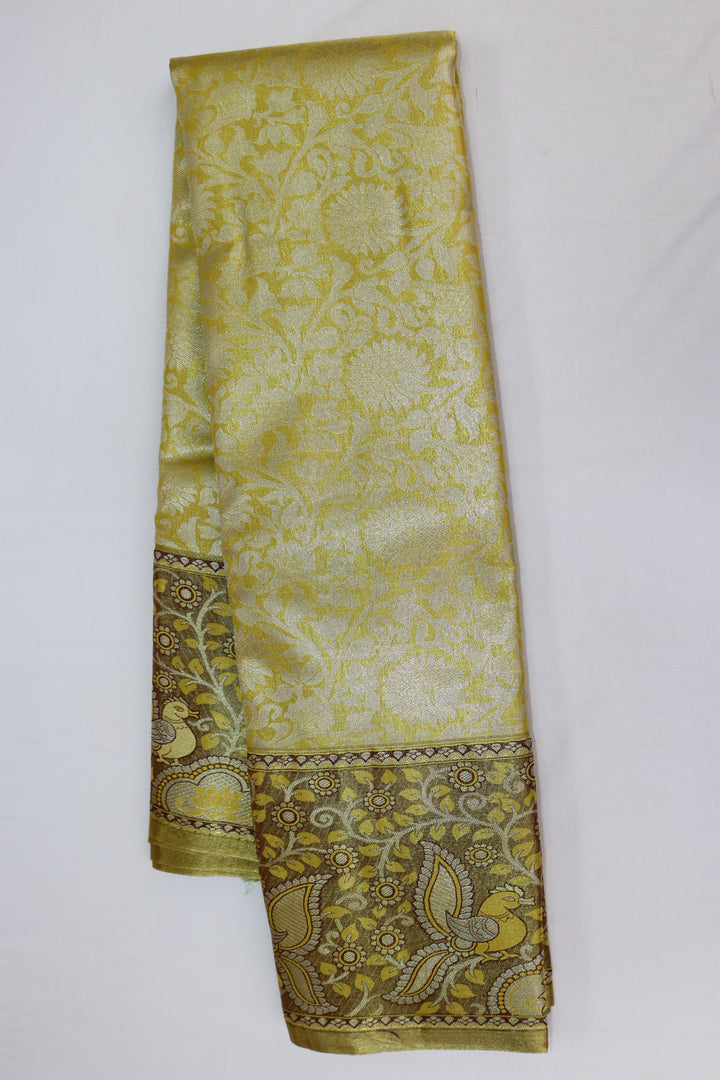 Stunning Yellow Tissue Kanjipuram Saree