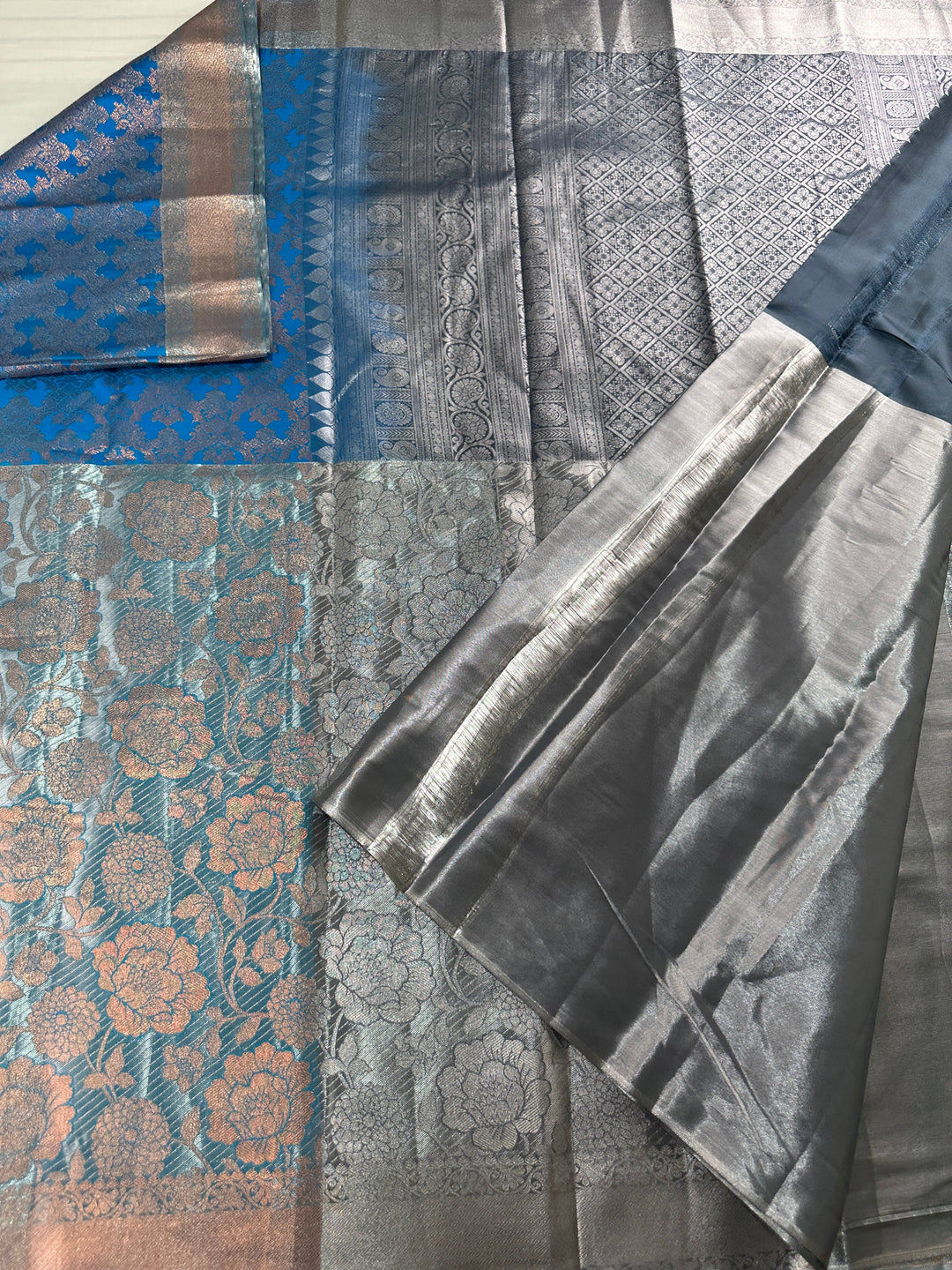 Amazing Blue Kanjipuram Silk Saree