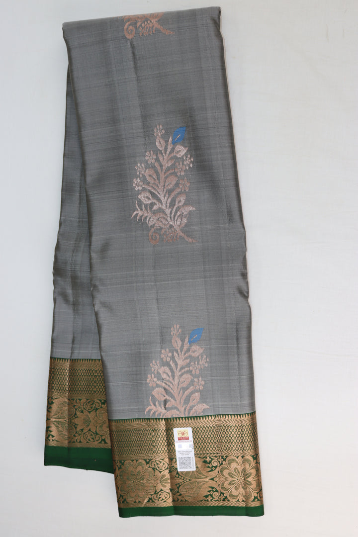 Royal Grey Pure Kanjipuram Saree