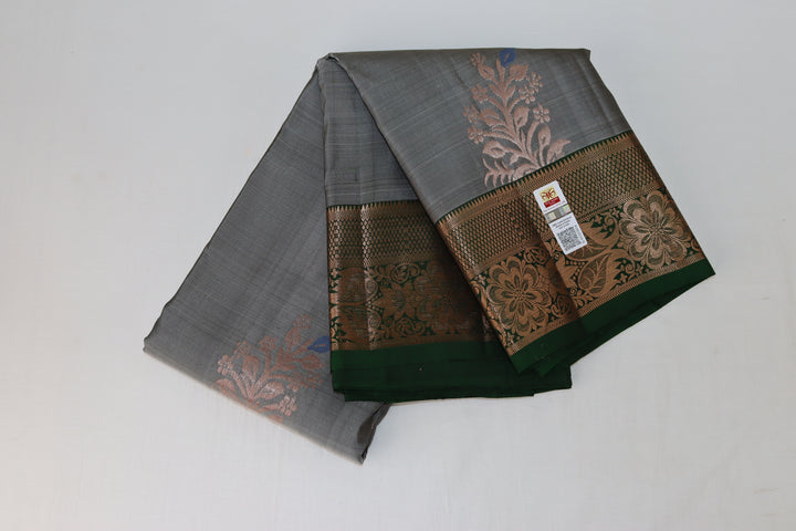 Royal Grey Pure Kanjipuram Saree