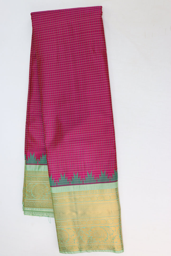 Traditional Dark Pink Kanjipuram Saree