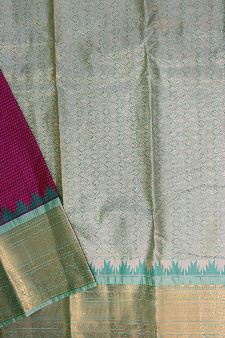 Traditional Dark Pink Kanjipuram Saree