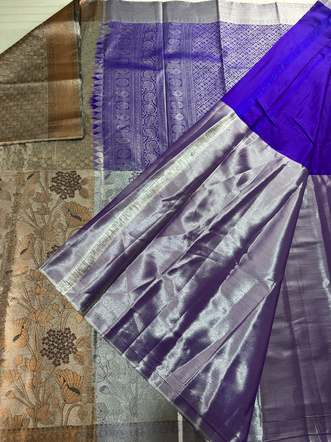 Graceful Grey Kanjipuram Silk Saree