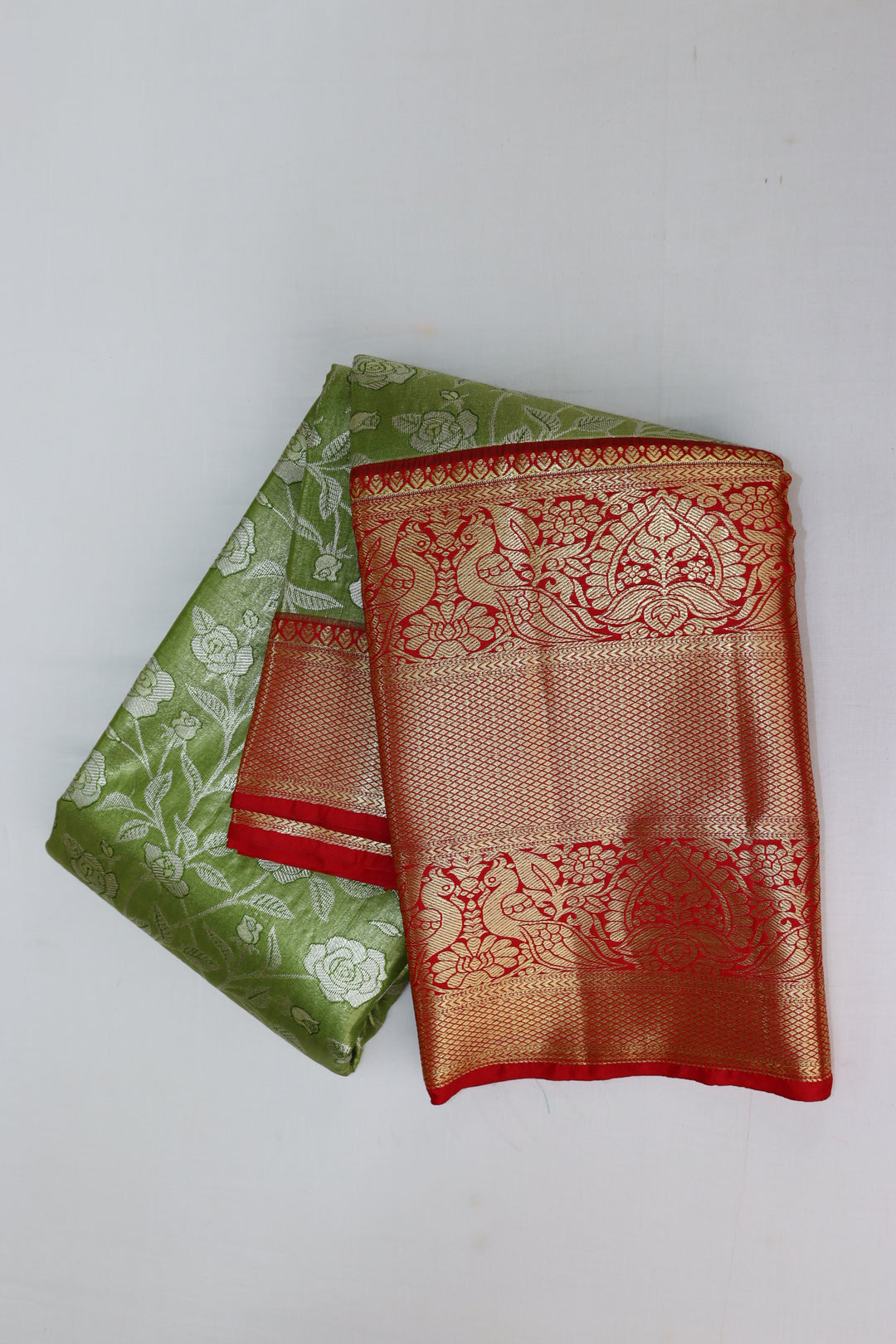 Luxurious Pastel Green Tissue Kanjipuram Saree