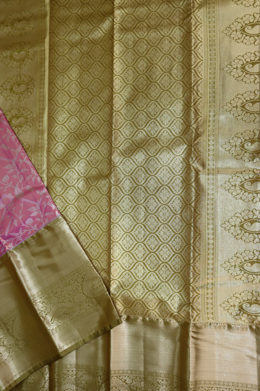 Timeless Peach Tissue Kanjipuram Saree