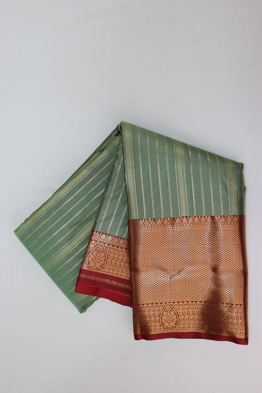 Regal Forest Green Kanjipuram Saree