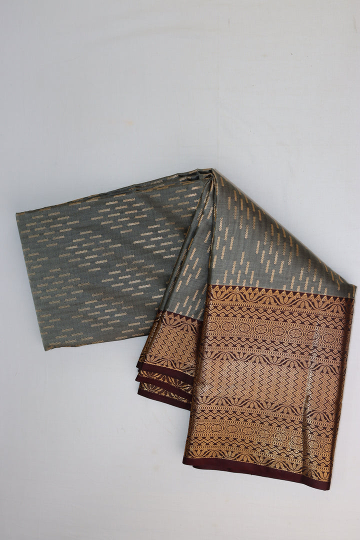 Rich Grey Kanjipuram Saree